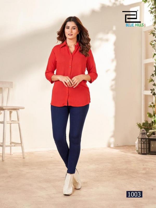 Blue Hills Traveller Rinkle Rayon Ladies Shirts Collection